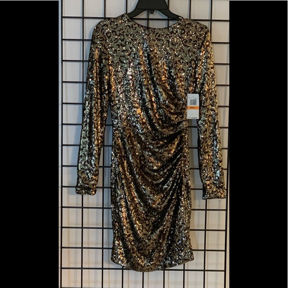 2X “HOST PICK” Dress The Population Sequined Animal Print Dress - Picture 4 of 8